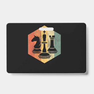 Chess Lover Knight King Rook Chess Colourful Gif ID Badge