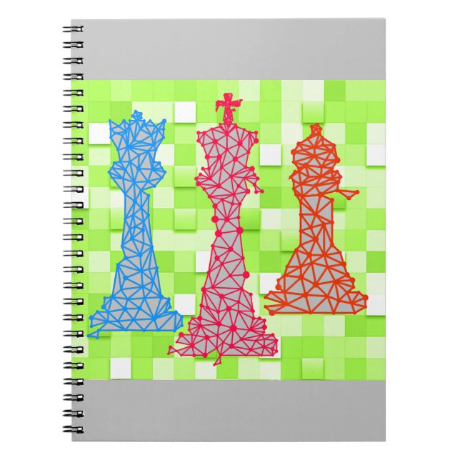 Chess Lover | Queen King Bishop Chess Notebook (Front)