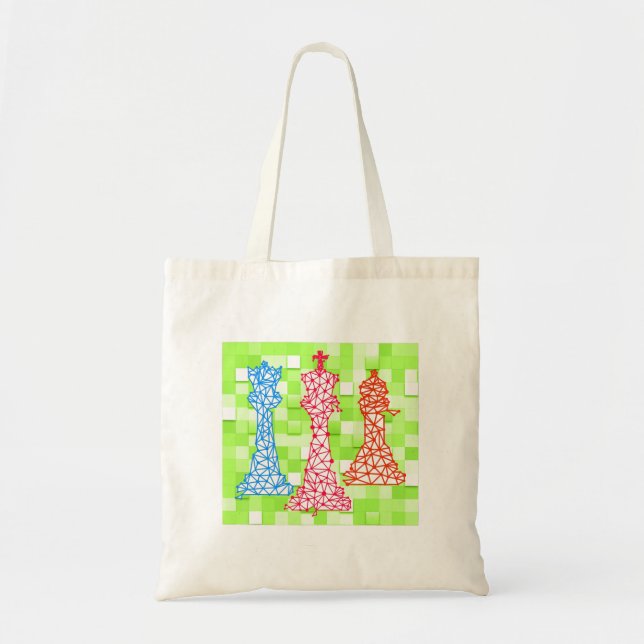 Chess Lover | Queen King Bishop Chess Tote Bag (Front)