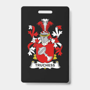 Chess Lover Truchess Coat of Arms - Family Crest ID Badge