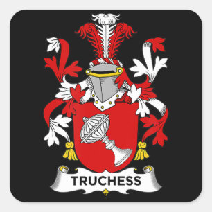 Chess Lover   Truchess Coat of Arms - Family Crest Square Sticker