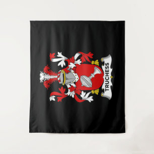 Chess Lover Truchess Coat of Arms - Family Crest Tapestry