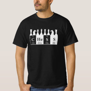 Chess Made of Elements Graphic Chess Pieces Design T-Shirt