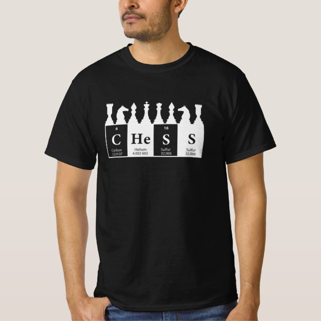 Chess Made of Elements Graphic Chess Pieces Design T-Shirt (Front)