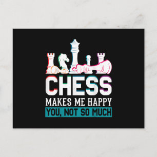 Chess Makes Me Happy Humour Funny Gift Announcement Postcard