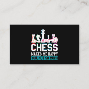 Chess Makes Me Happy Humour Funny Gift Enclosure Card