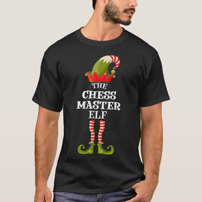 Chess Master Elf Funny Christmas Group Matching Fa T-Shirt (Front)