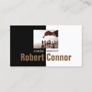 Chess Master Game Black & White Business Card
