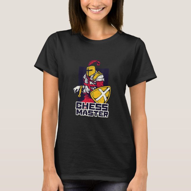 Chess Master  Knight Chevalier Chess Player Board T-Shirt (Front)