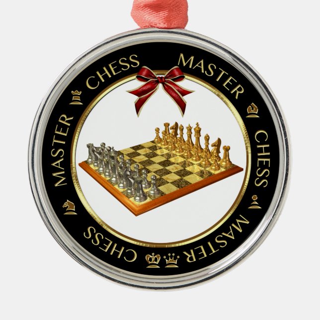 Chess Master Premium Silver Ornament (Front)
