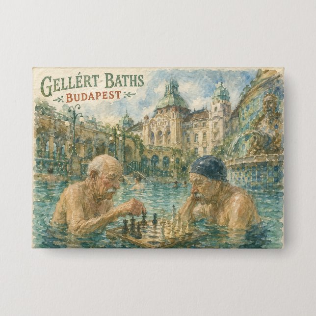 Chess match Gellert Baths Budapest Hungary (Front)