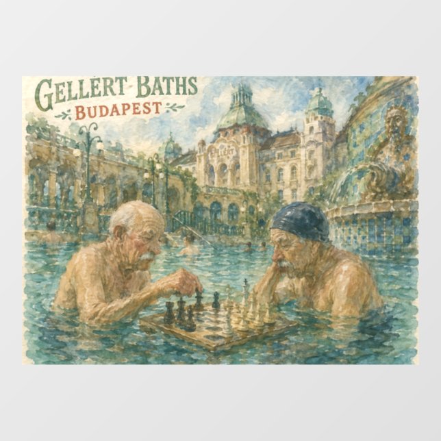 Chess match Gellert Baths Budapest Hungary (Sheet)