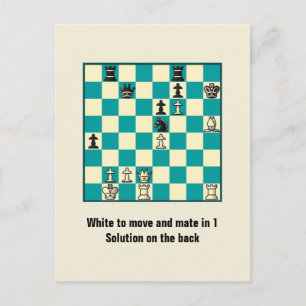 Chess Mate In 1 Puzzle #1 Postcard