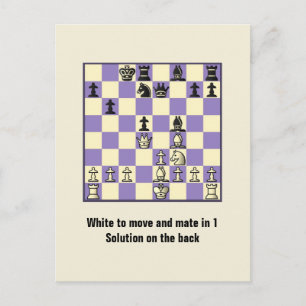 Chess Mate In 1 Puzzle #2 Postcard