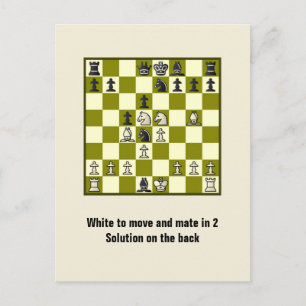 Chess Mate In 2 Puzzle #2 Postcard