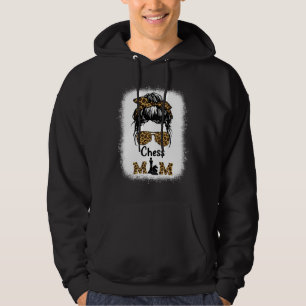 Chess Mom Bleached Leopard Print Women Chess Hoodie