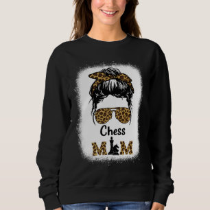 Chess Mom Bleached Leopard Print Women Chess Sweatshirt