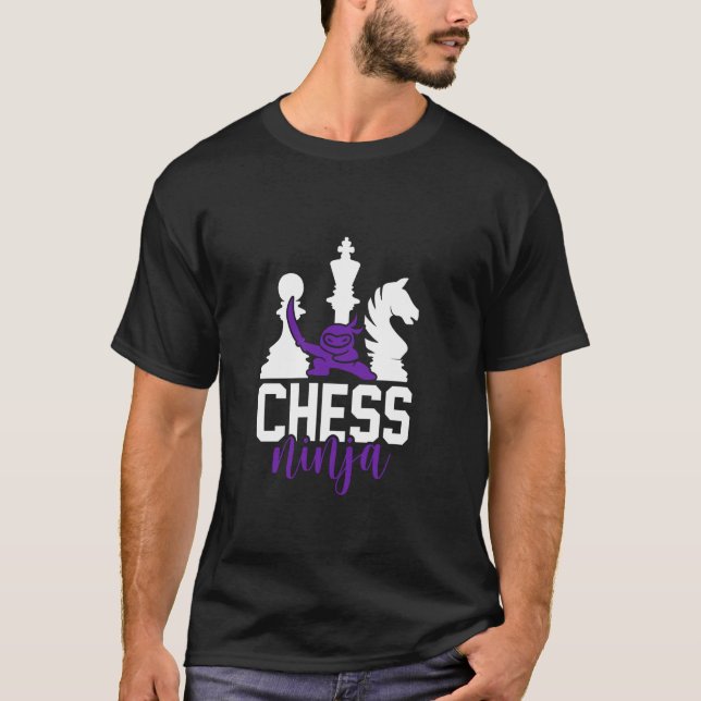 Chess Ninja Funny Board Game Chess Player T-Shirt (Front)