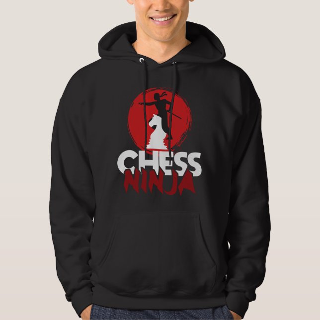 Chess Ninja - Funny Chess Player Chess Lover Hoodie (Front)