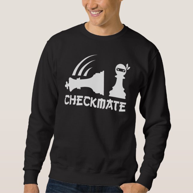 Chess Ninja  Master Checkmate Funny Graphic Sweatshirt (Front)