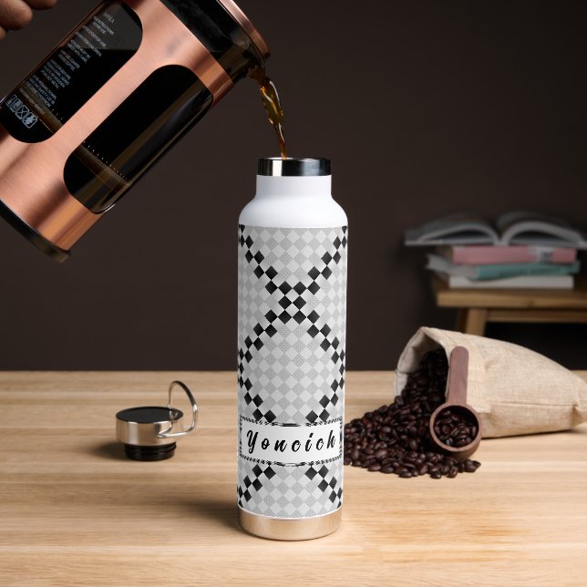 Chess Pad by Kenneth Yoncich Water Bottle (Coffee)