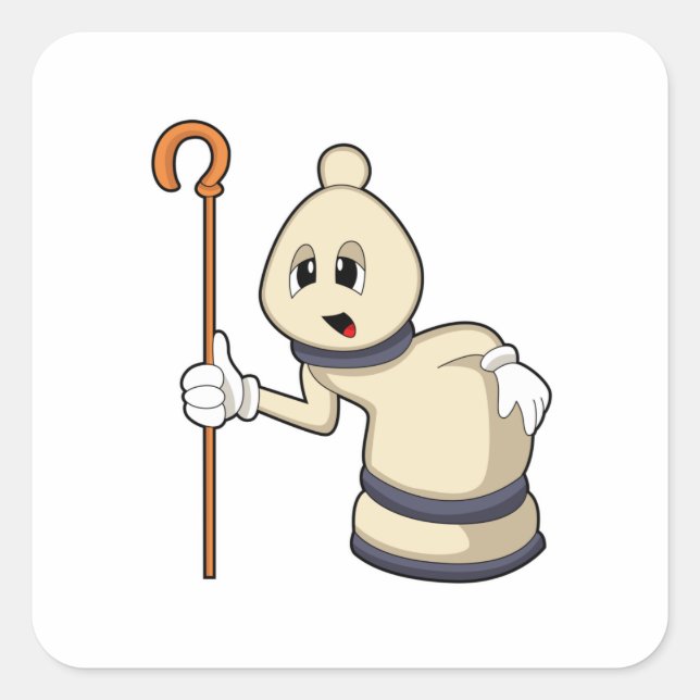 Chess piece Bishop at Chess Square Sticker (Front)