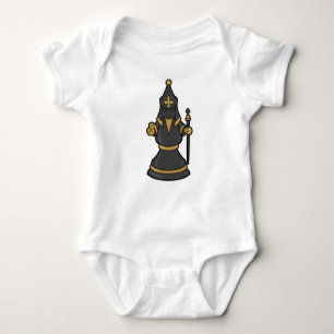 Chess piece Bishop at Chess with Staff Baby Bodysuit