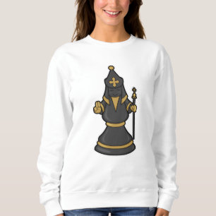 Chess piece Bishop at Chess with Staff Sweatshirt