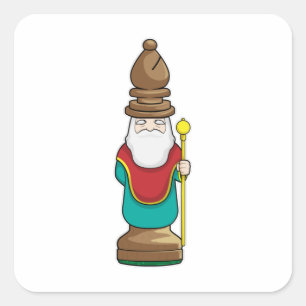 Chess piece Bishop Chess Square Sticker
