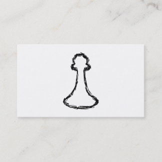 Chess Piece. Black Sketch. Business Card