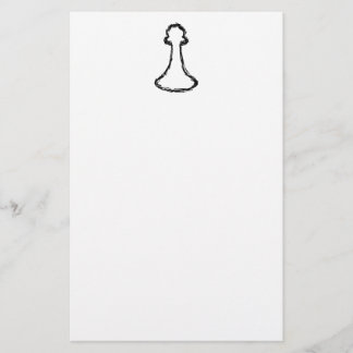 Chess Piece. Black Sketch. Stationery