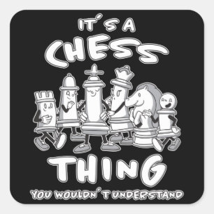 Chess Piece Chess Player Chess Game Gift Square Sticker