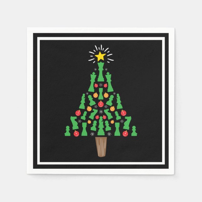 Chess Piece Christmas Tree Napkin (Front)