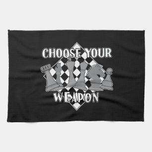 chess piece game strategy gift a chess player tea towel