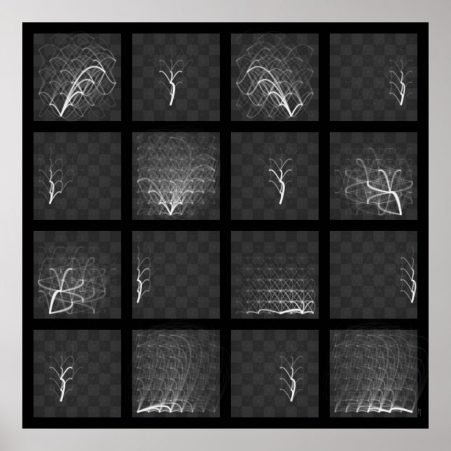 Chess Piece Journeys (White's Pieces, Square) Poster (Front)