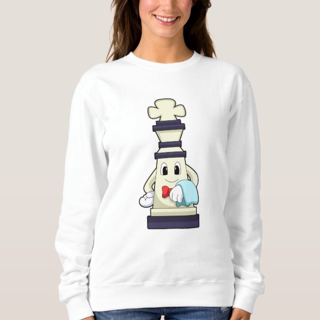 Chess piece King as Waiter with Towel Sweatshirt (Front)