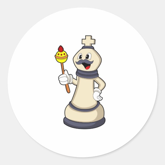 Chess piece King at Chess.PNG Classic Round Sticker (Front)