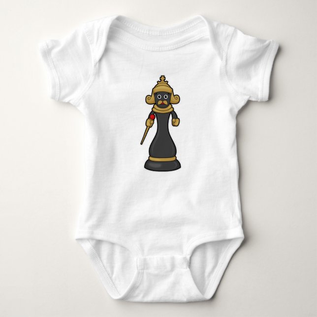 Chess piece King at Chess with Staff Baby Bodysuit (Front)