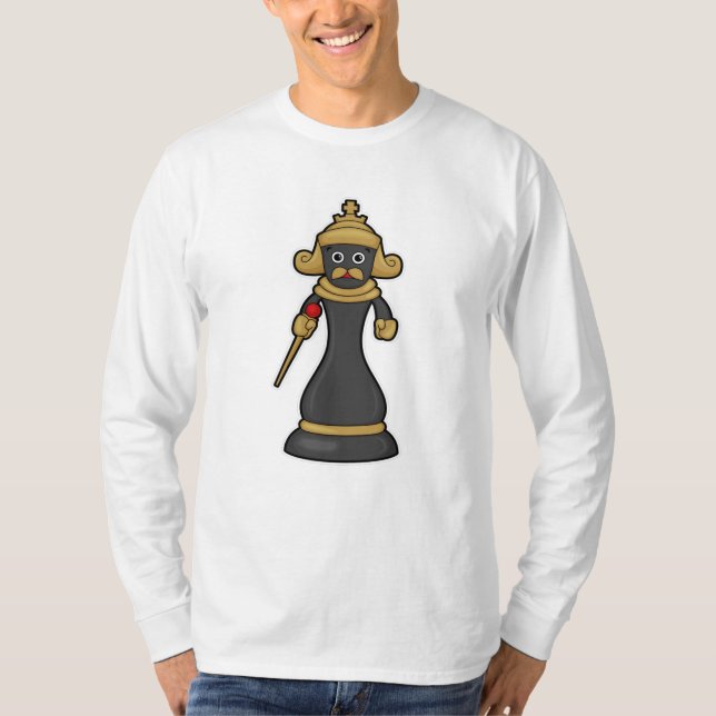 Chess piece King at Chess with Staff T-Shirt (Front)