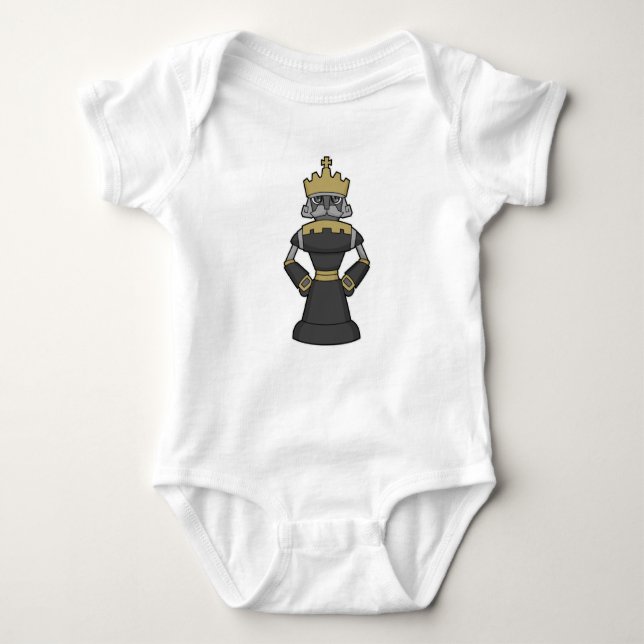 Chess piece King Crown Chess Baby Bodysuit (Front)