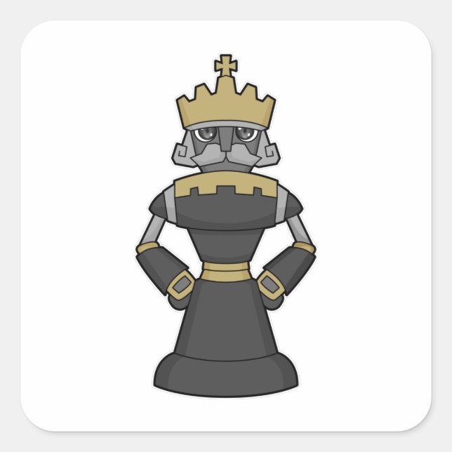 Chess piece King Crown Chess Square Sticker (Front)