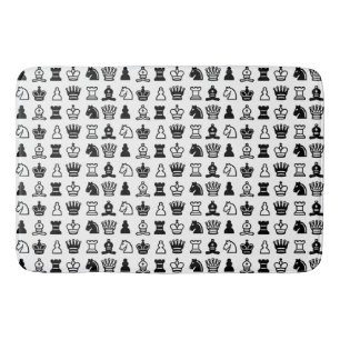 Chess Piece Pattern Bath Mat