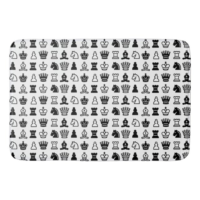 Chess Piece Pattern Bath Mat (Front)