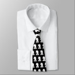 Chess piece pattern black and white neck tie<br><div class="desc">Chess piece pattern black and white neck tie. Cool Birthday or Father's Day gift idea for men. Clothing accessories with chess horse symbol / knight board game icon. Fun present for chess players,  coach,  teacher,  fan,  chess lover,  wedding groom,  son etc. Customisable colour.</div>