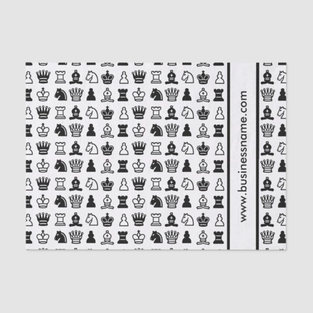 Chess Piece Pattern Custom Text Tissue Paper (Front)