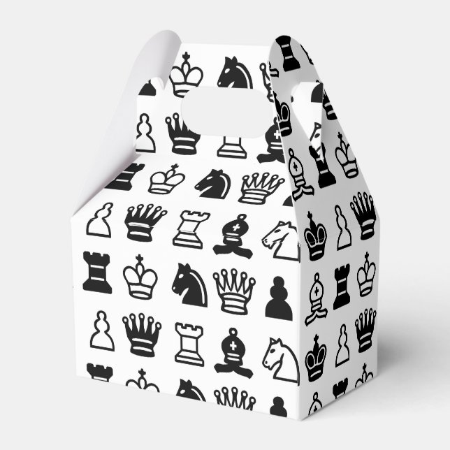 Chess Piece Pattern Favour Box (Back Side)