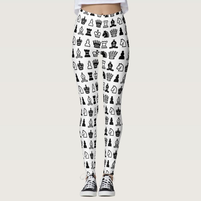 Chess Piece Pattern Leggings (Front)