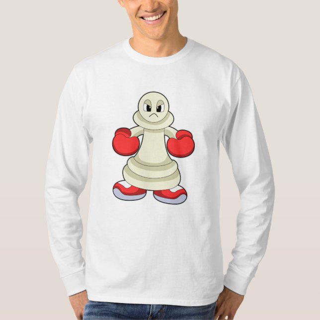 Chess piece Pawn as Boxer with Boxing gloves T-Shirt (Front)