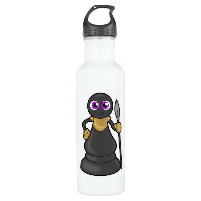 Chess piece Pawn at Chess with Spear 710 Ml Water Bottle (Front)