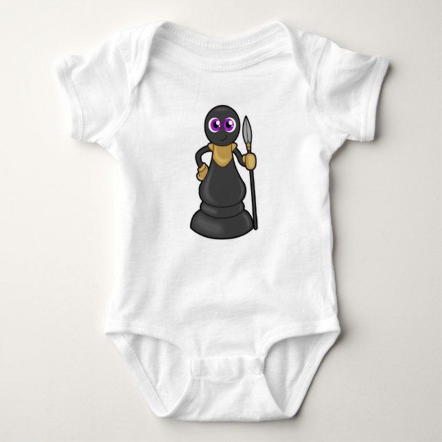 Chess piece Pawn at Chess with Spear Baby Bodysuit (Front)